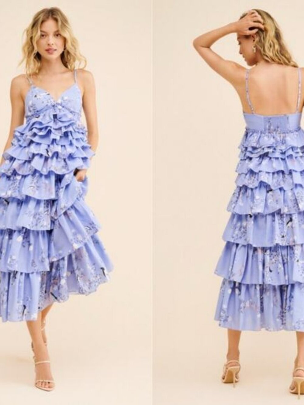 Anthro Geisha Designs Floral Tiered Dress